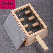 Moxibustion Hall neck portable moxibustion instrument waist and abdomen solid wood moxibustion box wooden moxibustion box six eyes