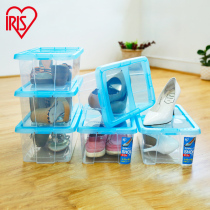 Japan IRIS Alice color transparent shoe box with cover Breathable storage box can be stacked finishing box 3 sets