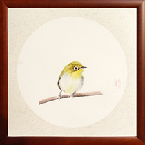 (Send solid wood framed) Wang Yuwei watercolor Acacia Bird living room bedroom decoration painting