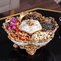 European creative grid plate American high-grade dried fruit plate Household luxury fruit plate Living room coffee table decoration ornaments