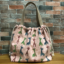 New cute lunch bag Japanese large capacity lunch bag primary school bag Hand bag canvas drawstring bag