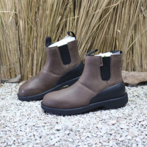 Mens first layer cowhide casual shoes light non-slip duck hunting mens leather foreign trade large size shoes sleeve high-top sneakers