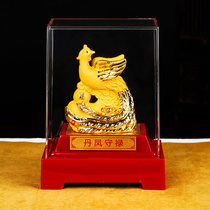 Zodiac Dragon Danfeng Shoulu velvet sand gold glaze ornaments 2021 ox year belongs to the dragon personality mascot jewelry decoration