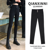 Black leggings for women to wear spring and autumn and summer 2021 new magic high waist thin nine-point small feet pants thin section
