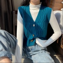 Warm vest female chest no trace spring and autumn winter 2020 New loose waistcoat wear wild vneck sweater