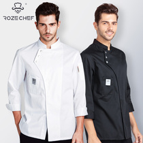 Chefs clothing Long Sleeve Mens White Hotel Catering Canteen Hotel Baking Size Hot Pot Restaurant Kitchen Chef Overalls
