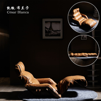 Caesar Branca sloth folded floor sofa-chair headlayer Bull Leather Single-style extravagant and versatile tatami