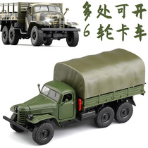 JK 1 32 Liberation CA30 military model truck transport alloy car model sound and light open door simulation metal toy