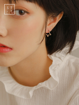 Mrs. Shen S925 sterling silver hollow star flower ear buckle Japanese and Korean fashion temperament simple personality trend ear decoration female