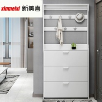 Rotating porch cabinet door mother tipping cabinet partition shoe cabinet high and low three-dimensional leather shoes wood thin type