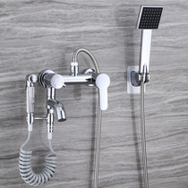 Toilet bathroom shower switch mixing valve hot and cold water faucet simple bathtub shower set bath nozzle