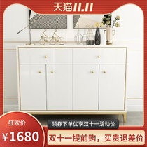 Light luxury port-style shoe cabinet lockers post-modern simple gold-plated paint stainless steel entrance hall entrance cabinet