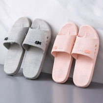  Home slippers female summer indoor non-slip mens home soft bottom bathroom bath home outdoor slippers couple