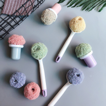 Wash Pan Brush Nano Clean Ball Kitchen Clean Thever Dishwashing Brush Multifunction long handle Brushed Hanging Stainless Steel