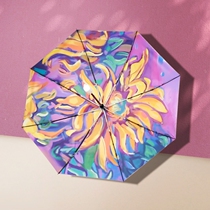 Japan CK sun umbrella women sunscreen UV protection automatic retro wind parasol small portable barometer rain dual-use