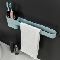 Bathroom towel rack single pole punch-free toilet towel rack toilet hanging towel bar rag hanger suction cup Wall Wall