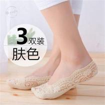 Lace Socks Womens Net Yarn Spring Summer Around Silica Gel Hot Sky Pure Color Thin women Multi-color Summer Boat Sox Short Sox