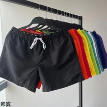 Sports shorts mens running fitness three-point pants summer quick-drying young mens super shorts trend middle waist 3 points pants