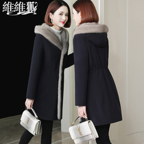 Vvix Fox female Rex rabbit mink fur liner detachable 2021 Winter new NI overcome fur small man