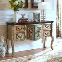 American porch cabinet solid wood home partition Jane beauty retro side cabinet European entrance door painted porch cabinet light luxury style