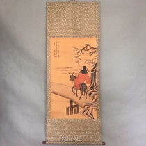 New antique calligraphy and painting Chen Shaomei riding donkey figure living room old silk cloth scroll Middle Hall decoration painting antique