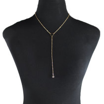 Diamond necklace female collarbone chain hand micro inlaid p