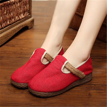Yunnan Chinese style Dali casual shoes Thai pure hemp literary linen shoes hipster plain cloth shoes retro straw shoes