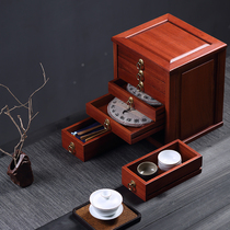 Solid Wood Puer tea box Rosewood multi-layer tea storage box tea cake cabinet drawer type tea storage box tea cake storage box