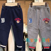 Boys plus trousers winter new children in large children sports trousers comfortable and pure color thick TKTM98T01O