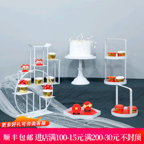 Dessert display table wrought iron cake pan European simple cake shelf wedding props decoration birthday party arrangement