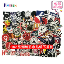 Handbook stickers 102 tide brand logo stickers Handbook peripheral diary photo album European and American style mobile phone shell stickers