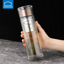 Music Buckle Lebuckle Flagship Store Double Glass Cup Mens Business Office Cups Home Tea Water Separation Tea tea with lid
