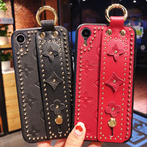 Suitable for apple xr mobile phone shell hanging rope new iphonexr sleeve fashion net red cute hanging neck black woman wave flat fruit shell ihonexr silicone softshell full bag edge creative ipone