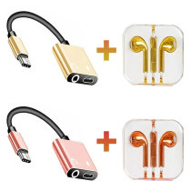 Xiaomi 8 headset adapter cable Xiaomi 6 mobile phone typeec adapter charging listening song two-in-one audio cable 3 5mm