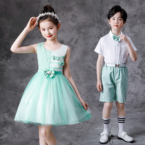 June 1 childrens chorus performance dress girl skirt primary school performance dance clothing summer boy clothing suit