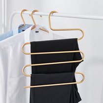 Multifunctional aluminum alloy household multi-layer pants rack pants hanger telescopic hanger pants wardrobe storage artifact