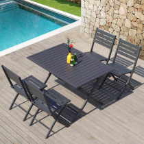Outdoor table and chairs patio balcony open-air aluminium alloy folding casual coffee shop online red modern minimalist outdoor table and chairs