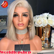 front lace wig women golden Medium BOBO hair wigs party wigs