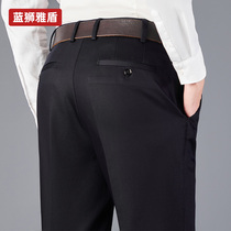Middle-aged mens pants 2021 autumn dad suit straight loose trousers middle-aged and elderly Business Mens thick casual trousers