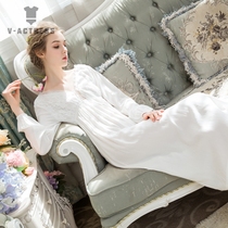 Very fairy night dress female 2021 new summer sexy cute princess court pajamas spring and autumn pure cotton home clothes