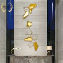 Light luxury wall iron wall hanging metal wall decoration model room hotel lobby porch sofa background wall geometric pendant