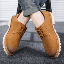 2021 spring new overwear shoes men British Martin shoes low-top casual leather shoes men trend Korean version waterproof non-slip