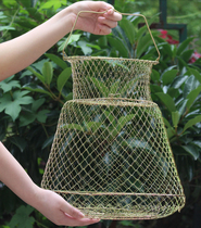 Steel wire fish basket shrimp basket Metal folding fish cage Shrimp cage Mandarin fish perch special live fish box Live fish basket Sub-fish basket