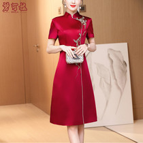 Summer noble middle-aged mom red flangrobe dress sweetheart wedding dress