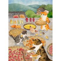 (Bottom Price Auction) New Generation National Tide Artist Peanut Kernel (Liqiu) cured of cat painting