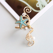Original hand made marine wind starfish open ring index finger decoration personality ring female does not fade exaggeration