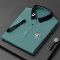 Short sleeve t-shirt male summer ice sensation 2022 new turtlenecks high-end men Paul polo shirt middle-aged thin and compassionate