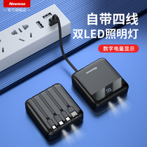 Newman Self-Contained Cable Battery 10000mAh Compact Portable 3in1 Fast Charging Mobile Power Supply for Apple Oppo Huawei Vivo Xiaomi Samsung Large Capacity Phone