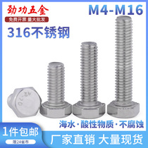 316 stainless steel hexagon screw hex bolt stainless steel hex head bolt hex screw