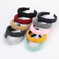 New fashion retro fabric knotted hairband Korean version ins net red wide-brimmed headband hair accessories